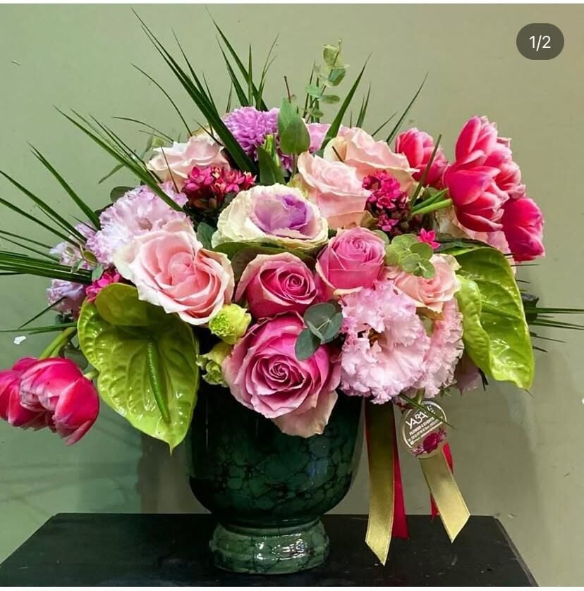 PEMBE ve YEŞİL ÇİÇEK ARAJMANI