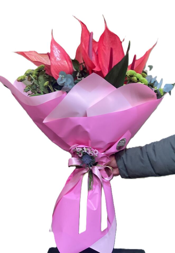 Pembe Antorıum Buketi