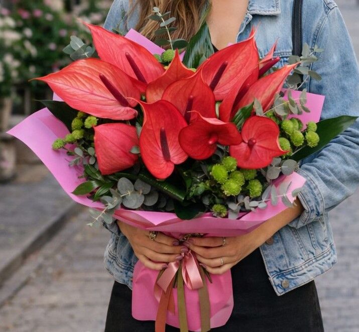 Pembe Antorıum Buketi