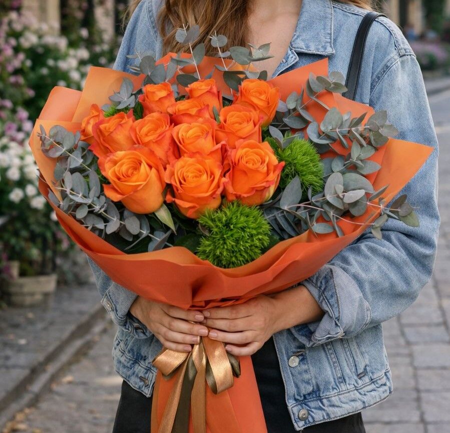 Turuncu Gül Buketi