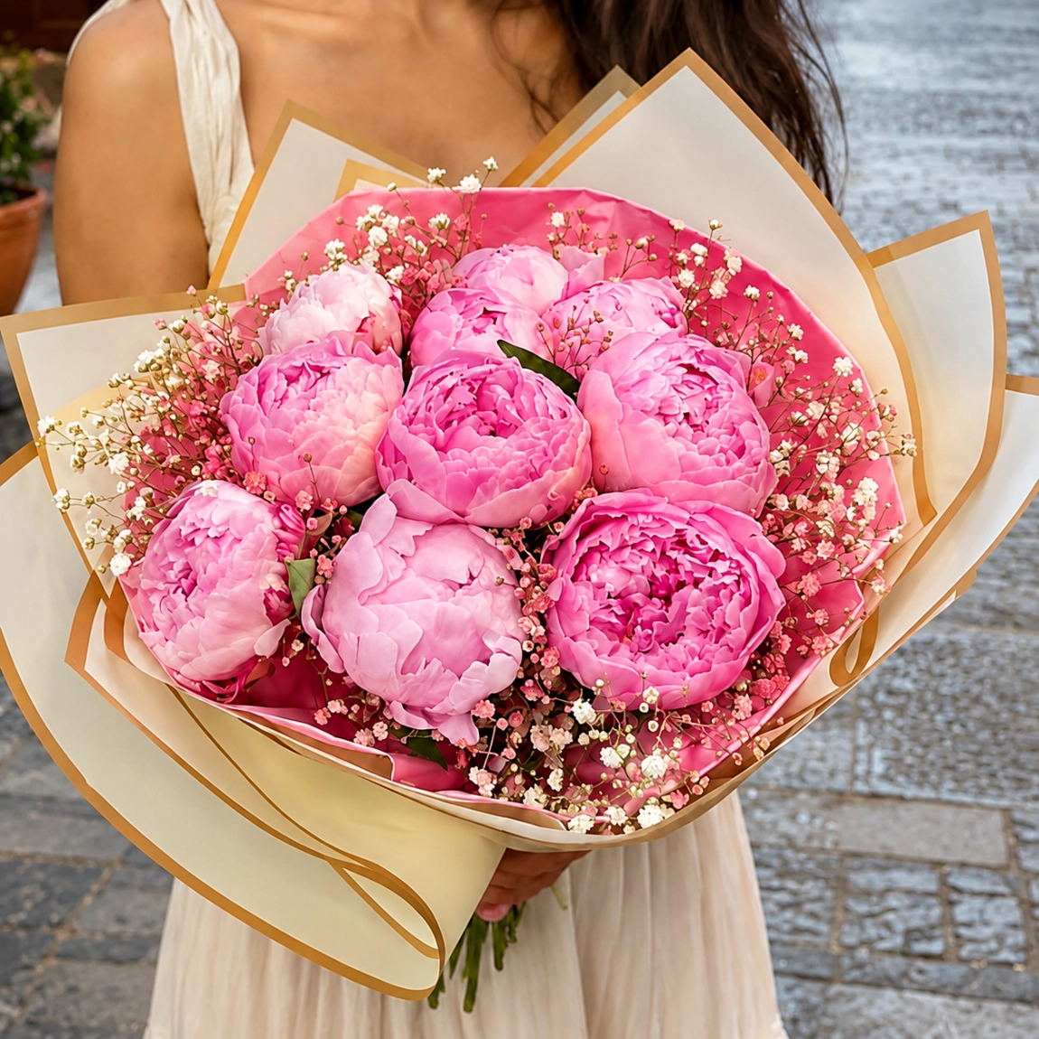 10.Adet Pembe Şakayık Buketi