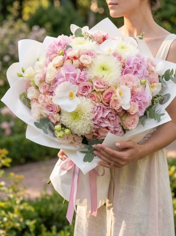 Pembe Beyaz Buket-034